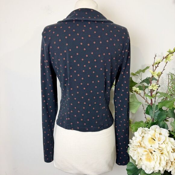 Maeve by Anthropologie Ruched Button-Down Collared Top Polka Dot | medium - Picture 8 of 13